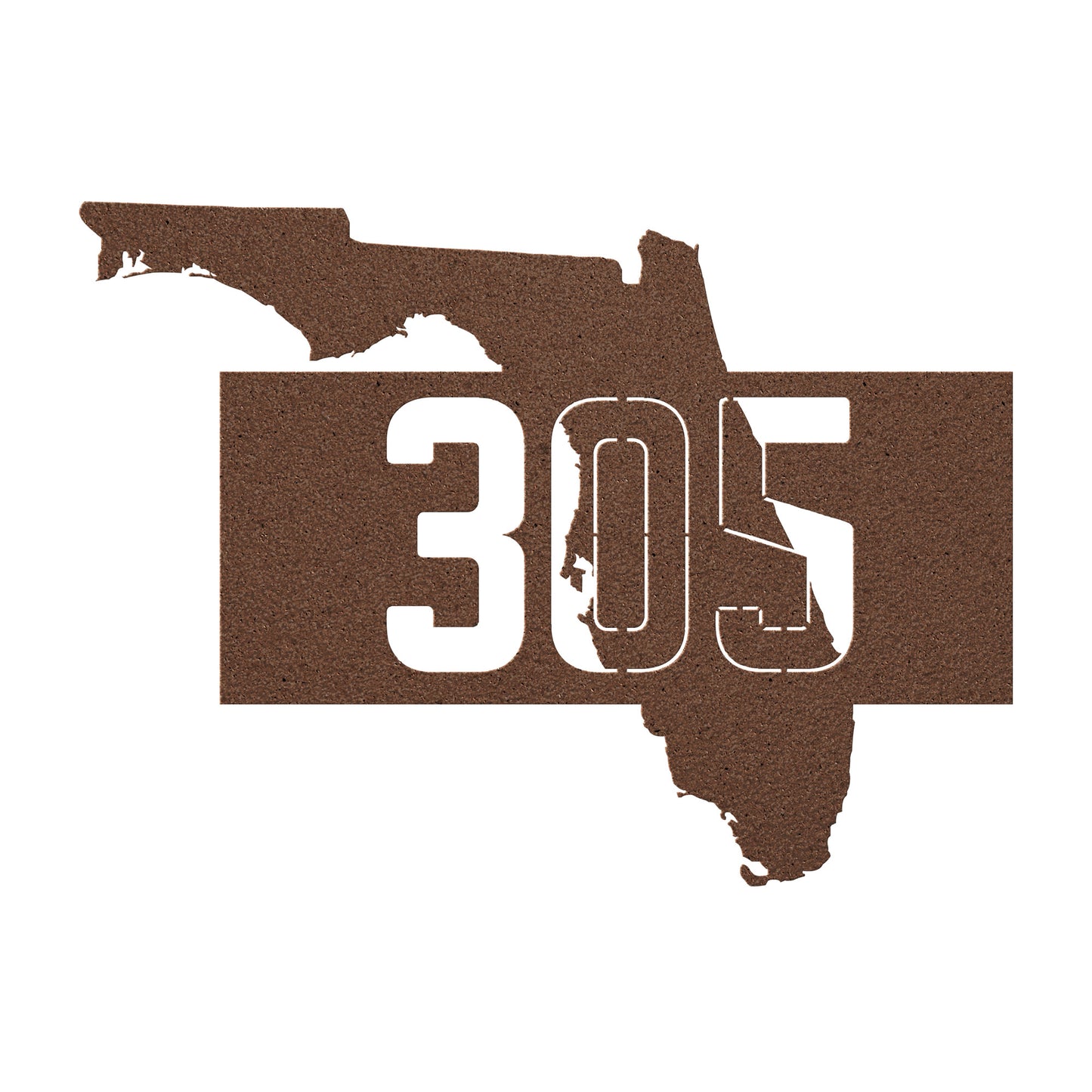 Florida Silhouette Metal Art - Area Code 305 Steel Sign - Personalized Metal Wall Decor
