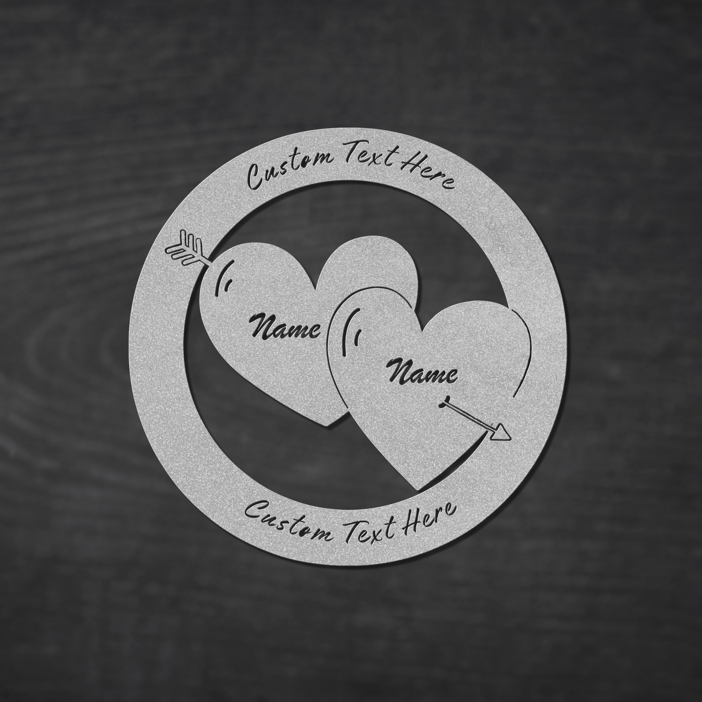 Personalized Hearts Metal Art