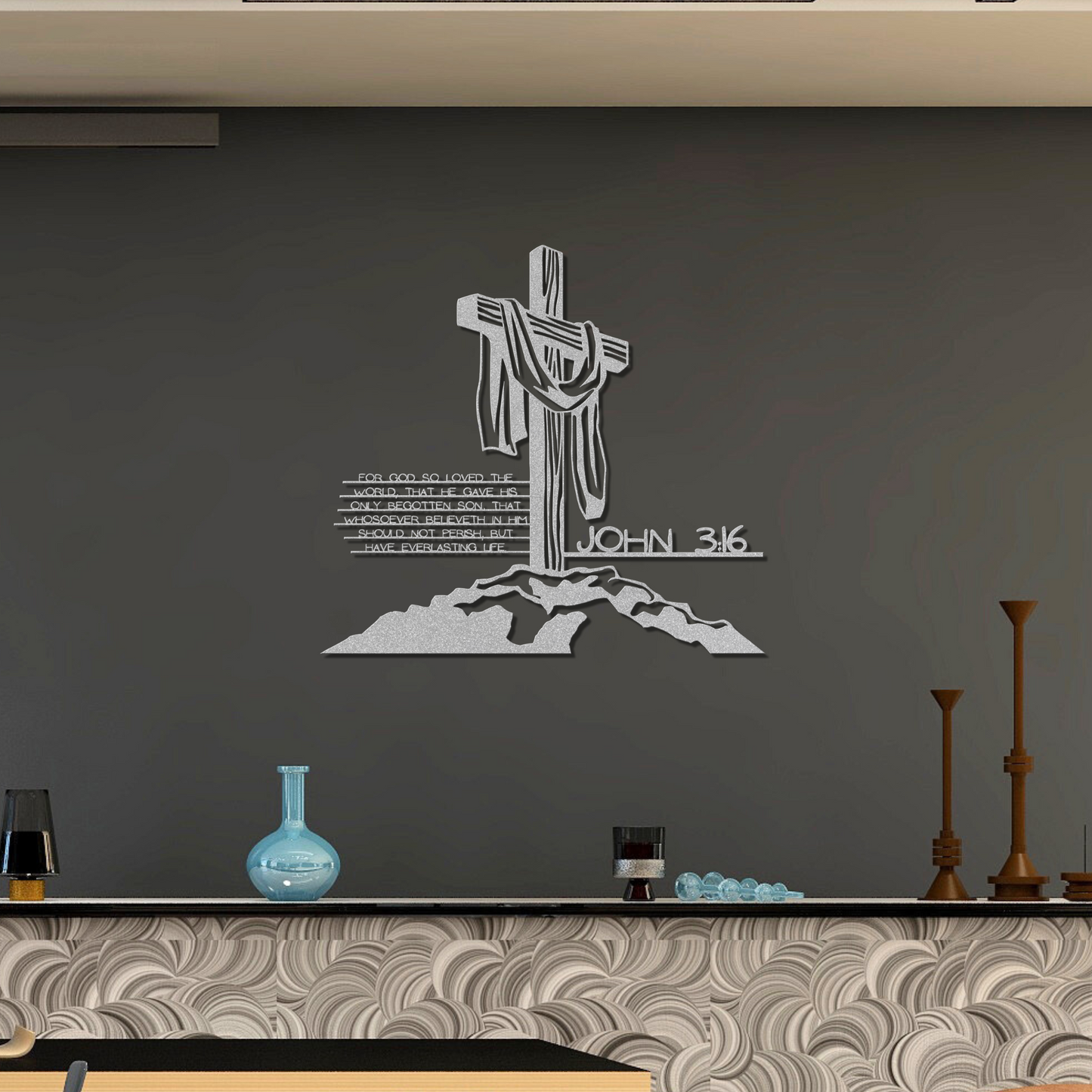 John 3:16 Metal Art