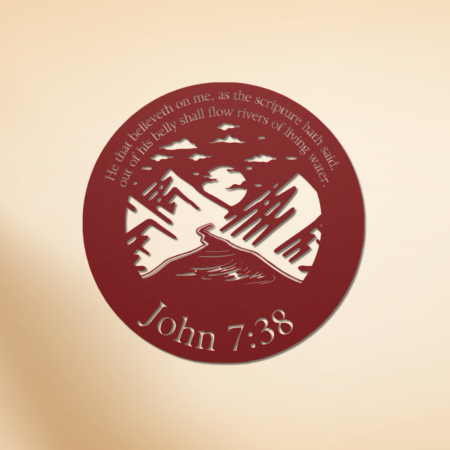 John 7:38 Living Water Metal Art
