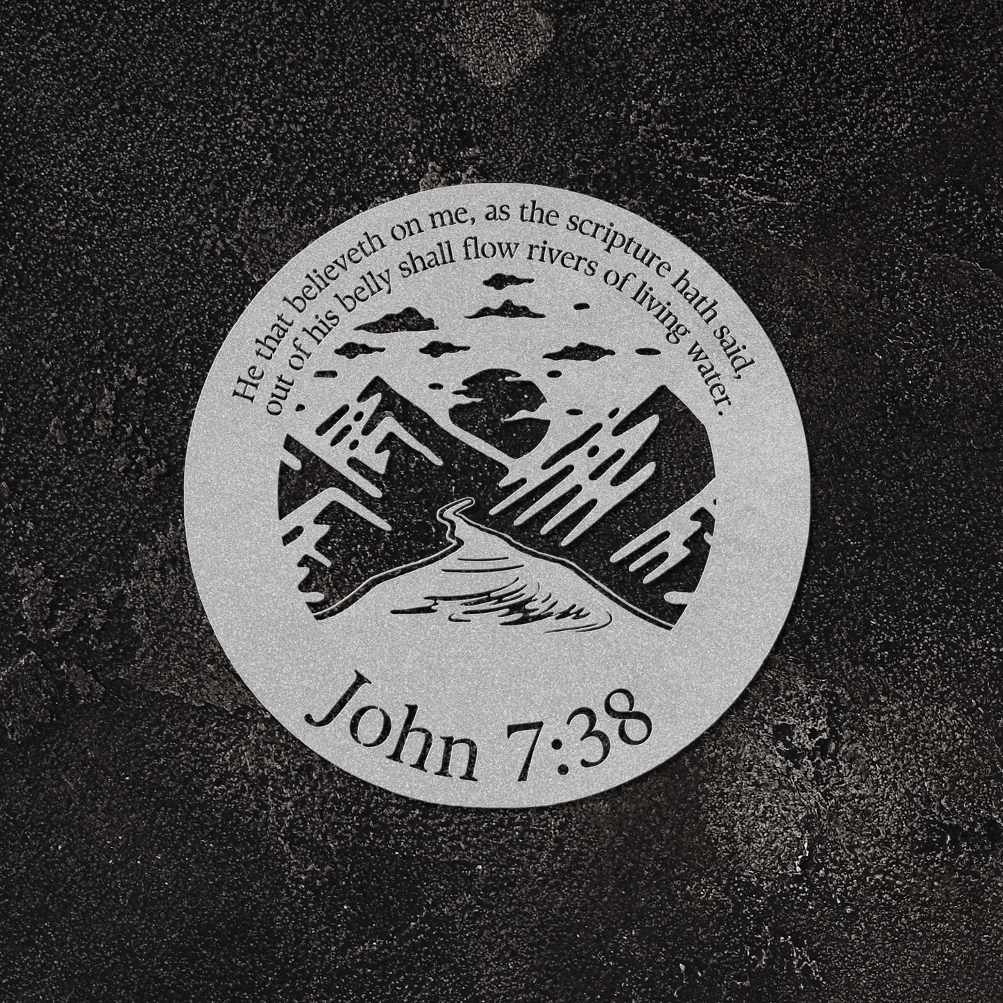 John 7:38 Living Water Metal Art