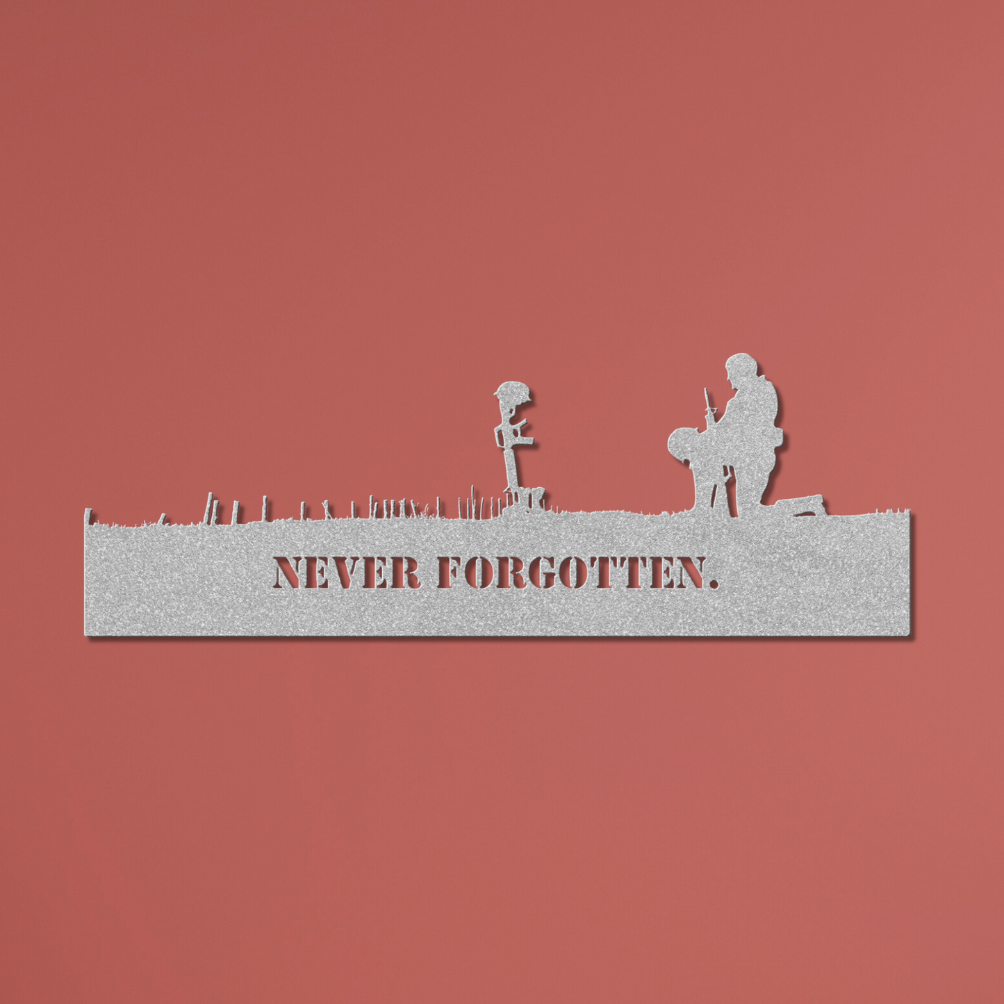 Kneeling Soldier Metal Art/Yard Sign