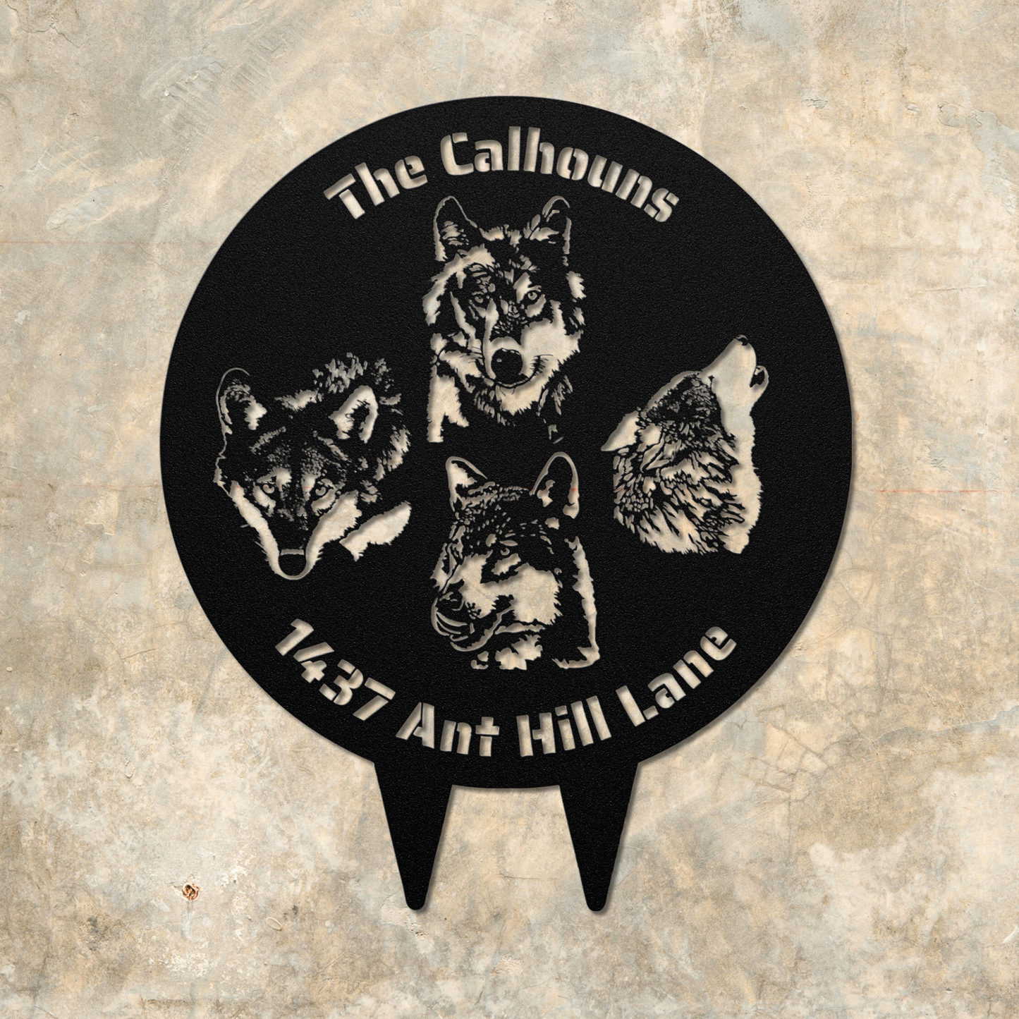 Personalized Wolves Metal Sign