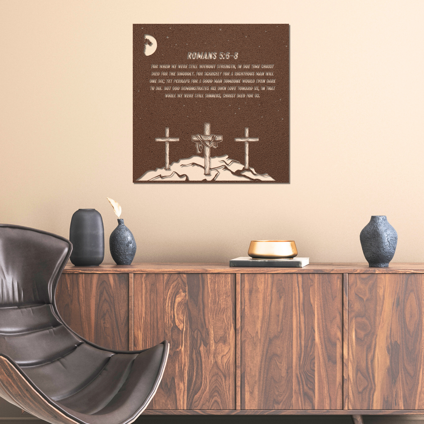 Romans 5:6-8 Metal Art