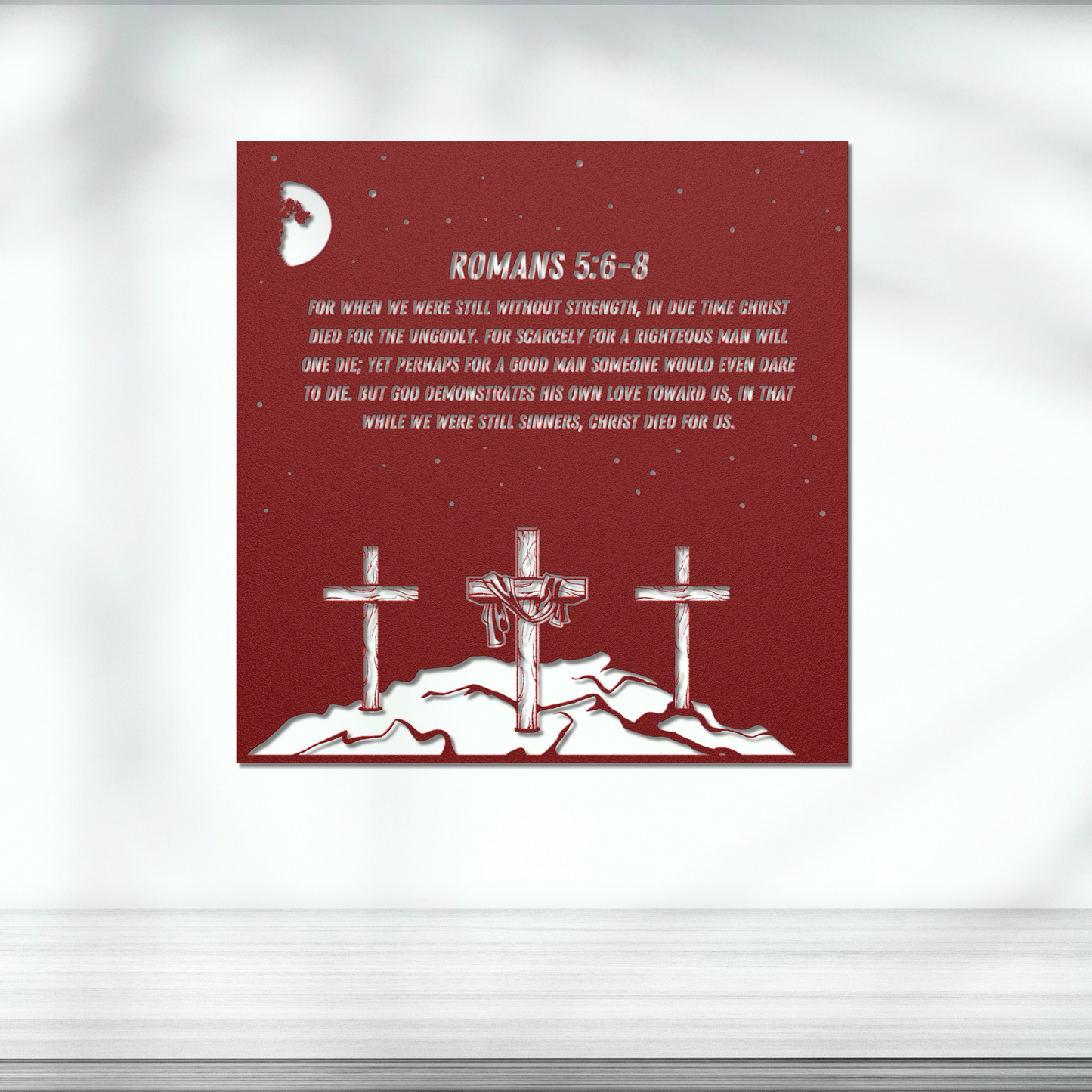 Romans 5:6-8 Metal Art