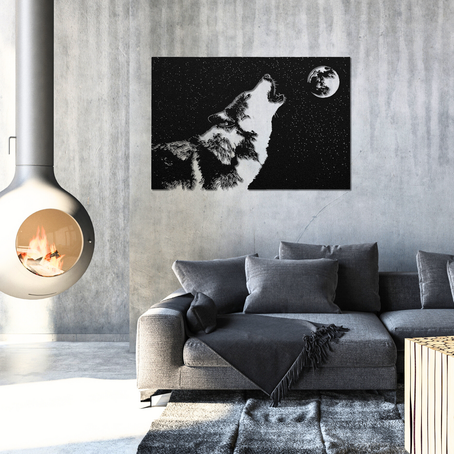 Howling Wolf Metal Art