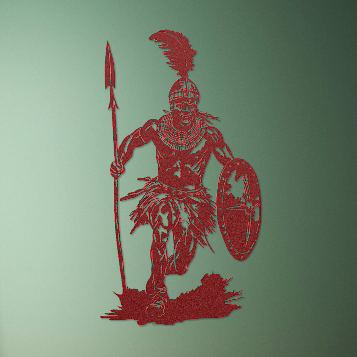 African Warrior Metal Art