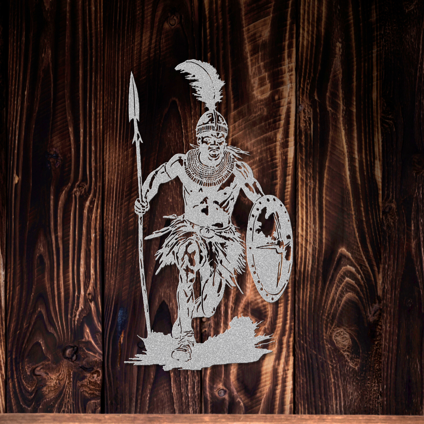 African Warrior Metal Art