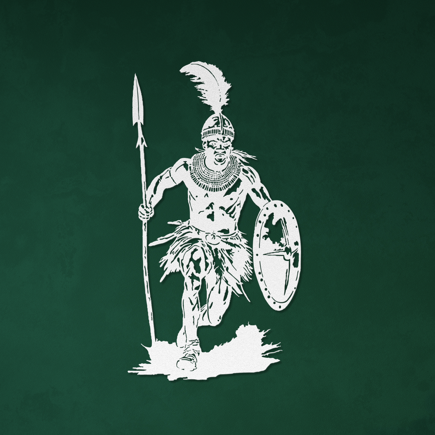 African Warrior Metal Art